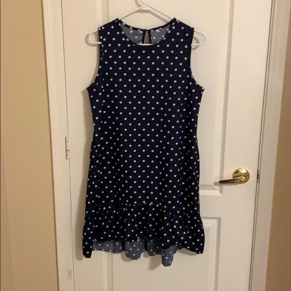 Blue & White Polka Dotted Dress